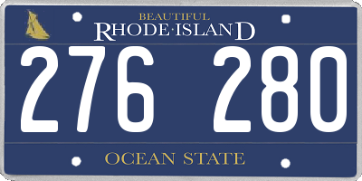 RI license plate 276280