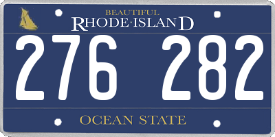 RI license plate 276282