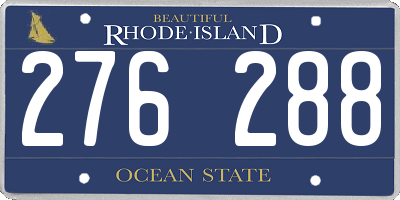 RI license plate 276288