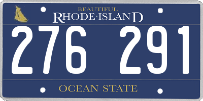 RI license plate 276291