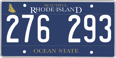 RI license plate 276293