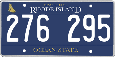 RI license plate 276295