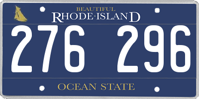 RI license plate 276296