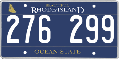 RI license plate 276299