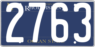 RI license plate 2763