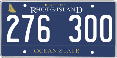 RI license plate 276300