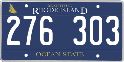 RI license plate 276303