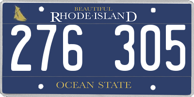RI license plate 276305