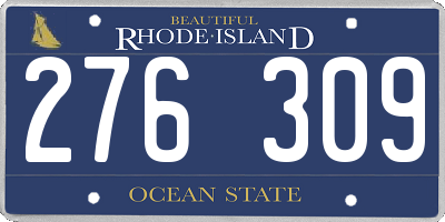 RI license plate 276309