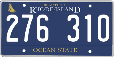 RI license plate 276310