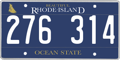 RI license plate 276314