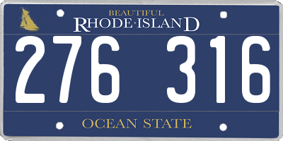 RI license plate 276316