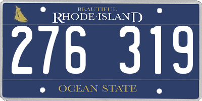 RI license plate 276319