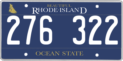 RI license plate 276322