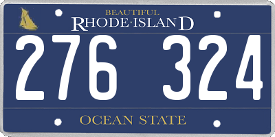 RI license plate 276324