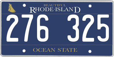 RI license plate 276325