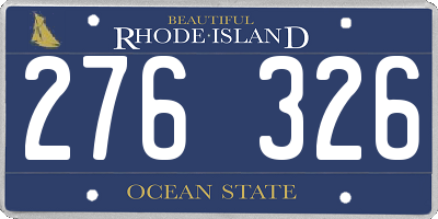 RI license plate 276326
