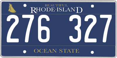 RI license plate 276327