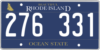 RI license plate 276331
