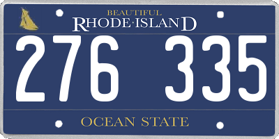 RI license plate 276335