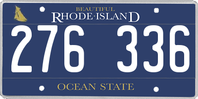 RI license plate 276336