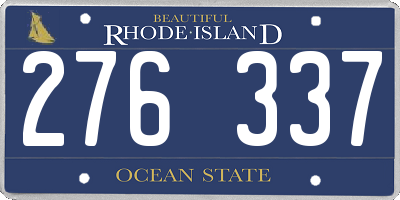 RI license plate 276337