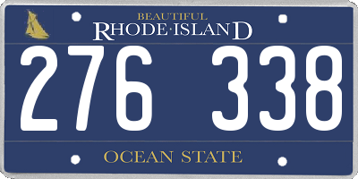RI license plate 276338