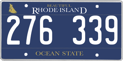 RI license plate 276339