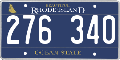 RI license plate 276340