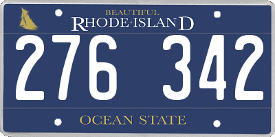 RI license plate 276342
