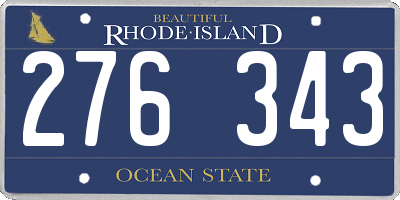 RI license plate 276343