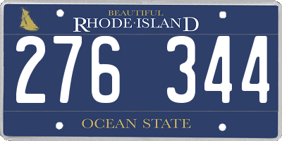 RI license plate 276344