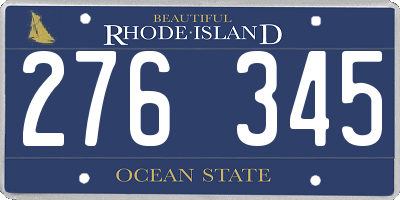 RI license plate 276345