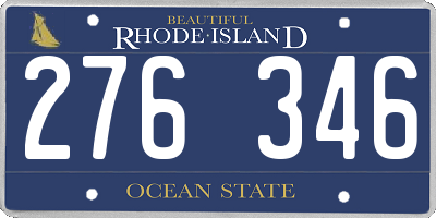RI license plate 276346