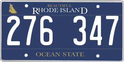 RI license plate 276347