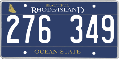 RI license plate 276349