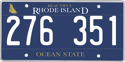 RI license plate 276351