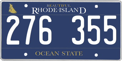 RI license plate 276355