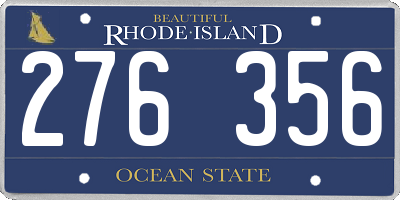 RI license plate 276356