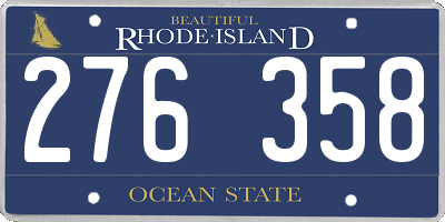 RI license plate 276358