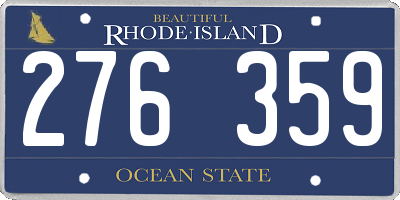 RI license plate 276359