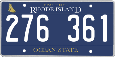 RI license plate 276361