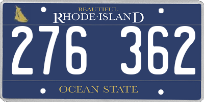 RI license plate 276362