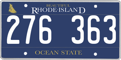 RI license plate 276363
