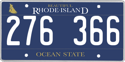 RI license plate 276366