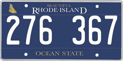 RI license plate 276367