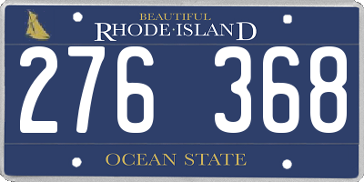 RI license plate 276368