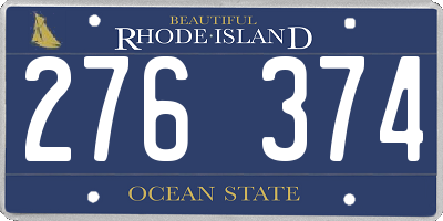 RI license plate 276374
