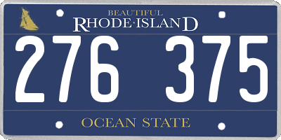 RI license plate 276375