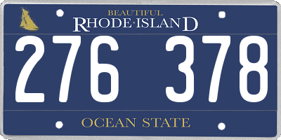 RI license plate 276378